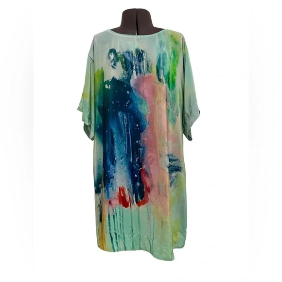 Anthropologie Maeve Painted 100% Silk Watercolor Tunic Dress Size XS - Picture 6 of 14